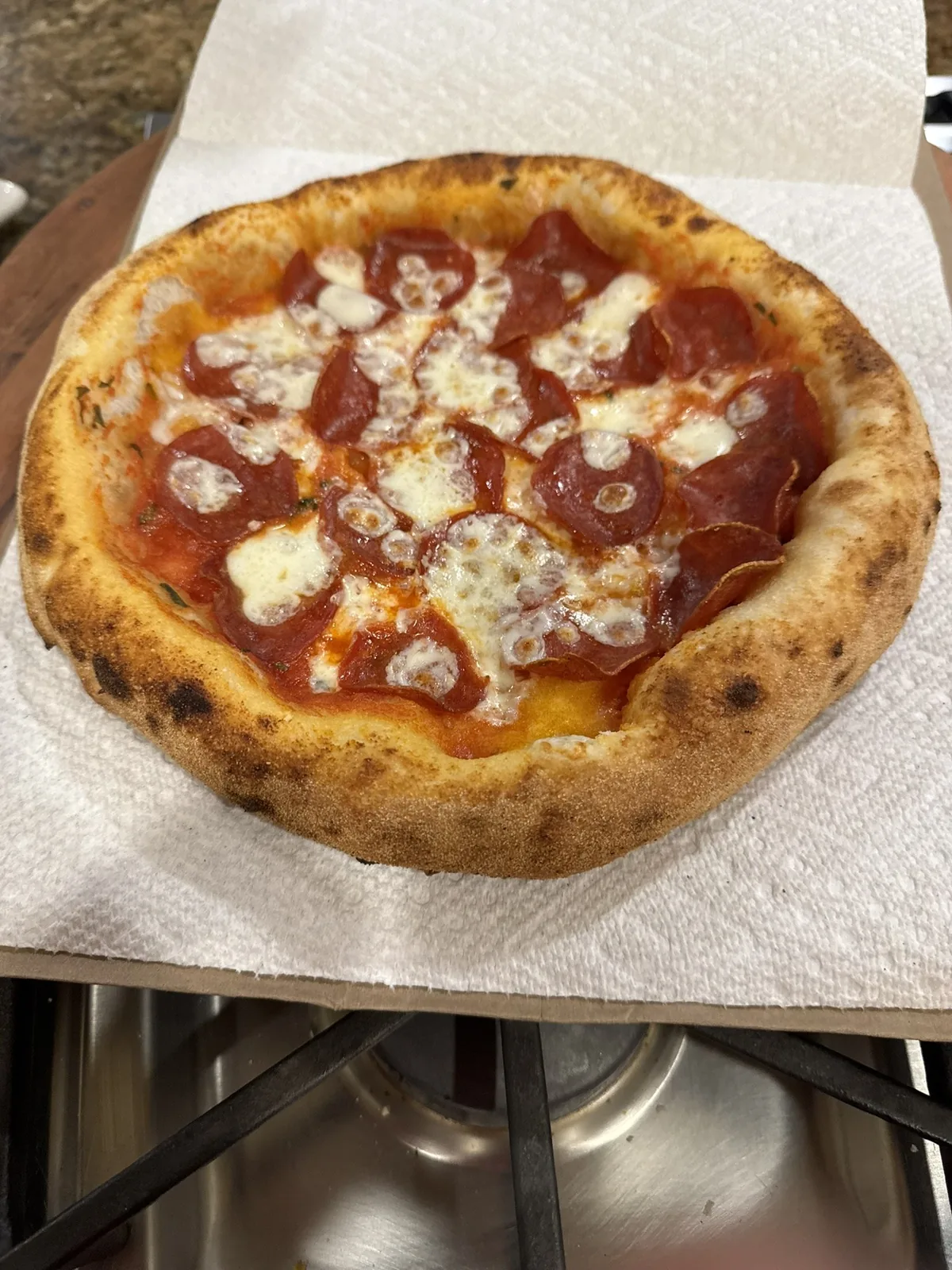 Wood-fired pizza made by Dr. Rodriguez